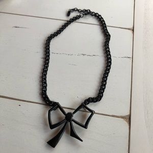 Goth Punk Black Bow Necklace